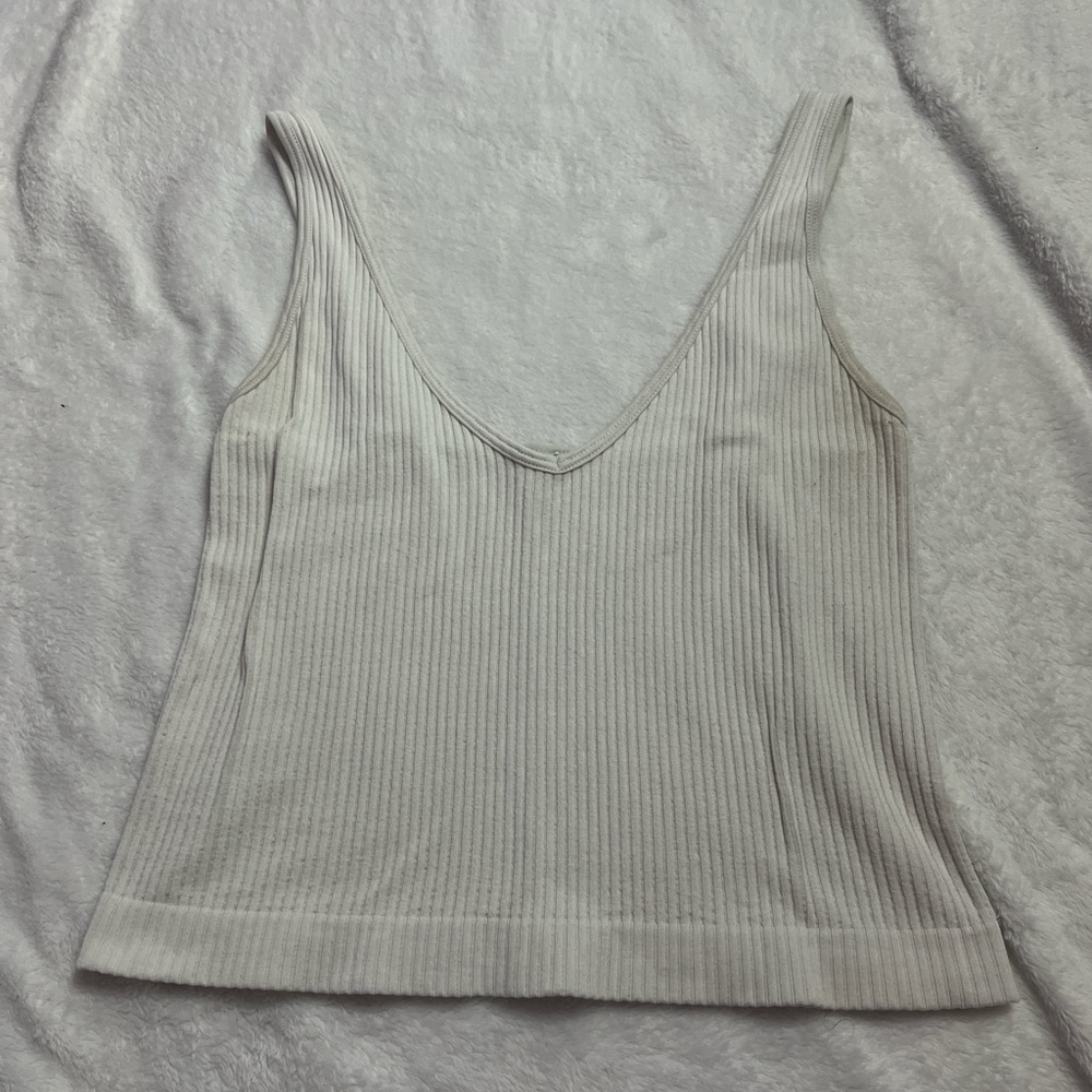 white ribbed tank top